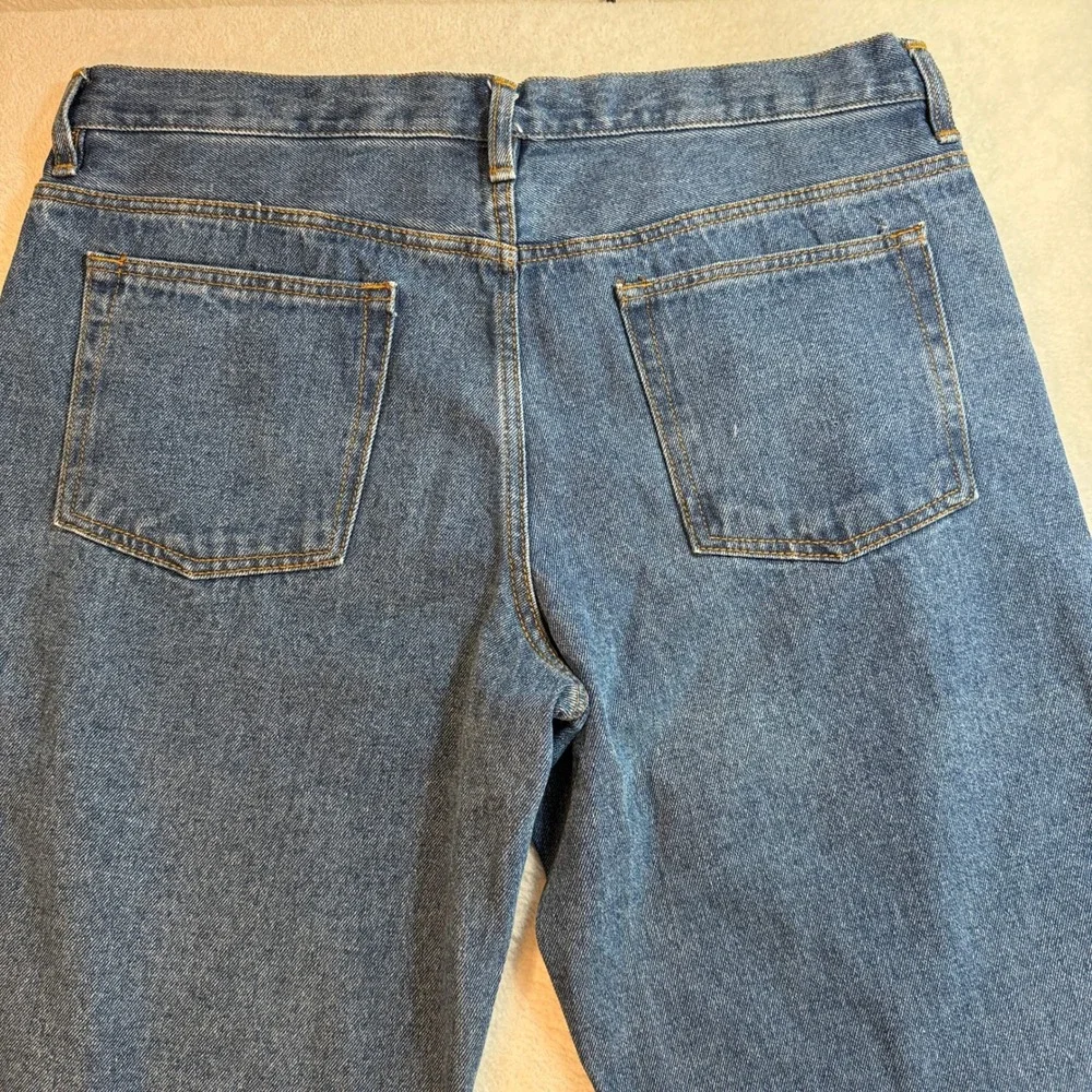 Blue Mountain Mens Straight Leg Denim Jeans Blue 100% Cotton 36x32